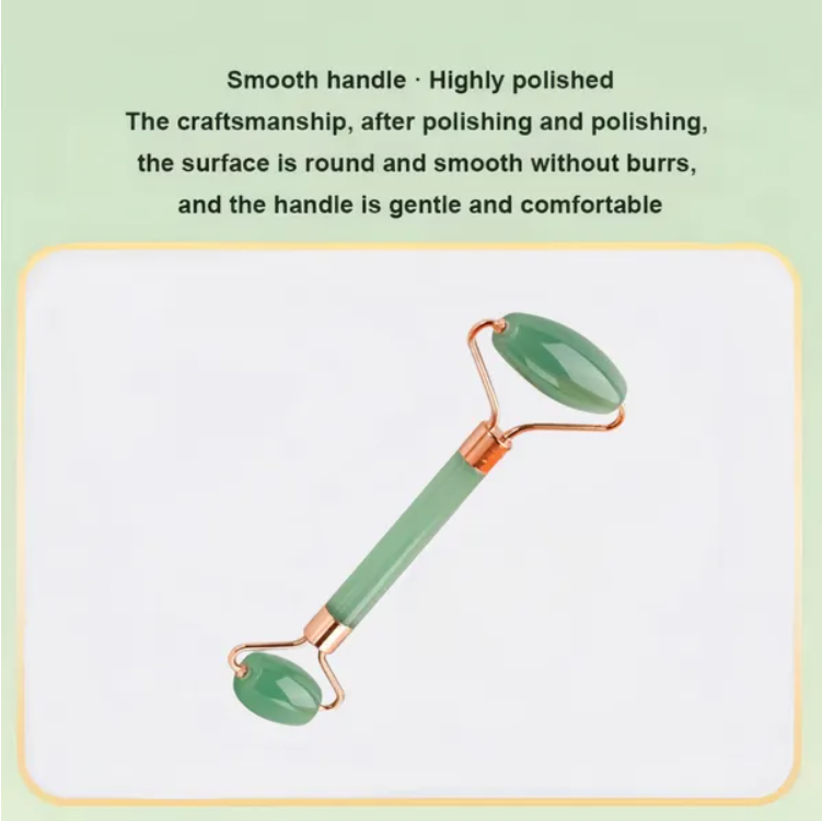 Double-ended face roller with polished finish