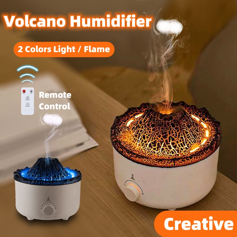 Volcano diffuser orange and blue light modes with remote control