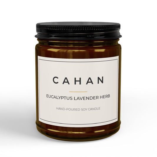 CAHAN Amber Jar Soy Candle, 9 oz - Eucalyptus Lavender Herb
