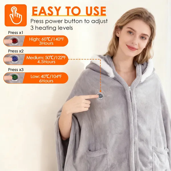 One-button control with 3 heat levels