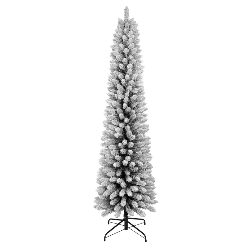 6 ft snow flocked pencil Christmas tree