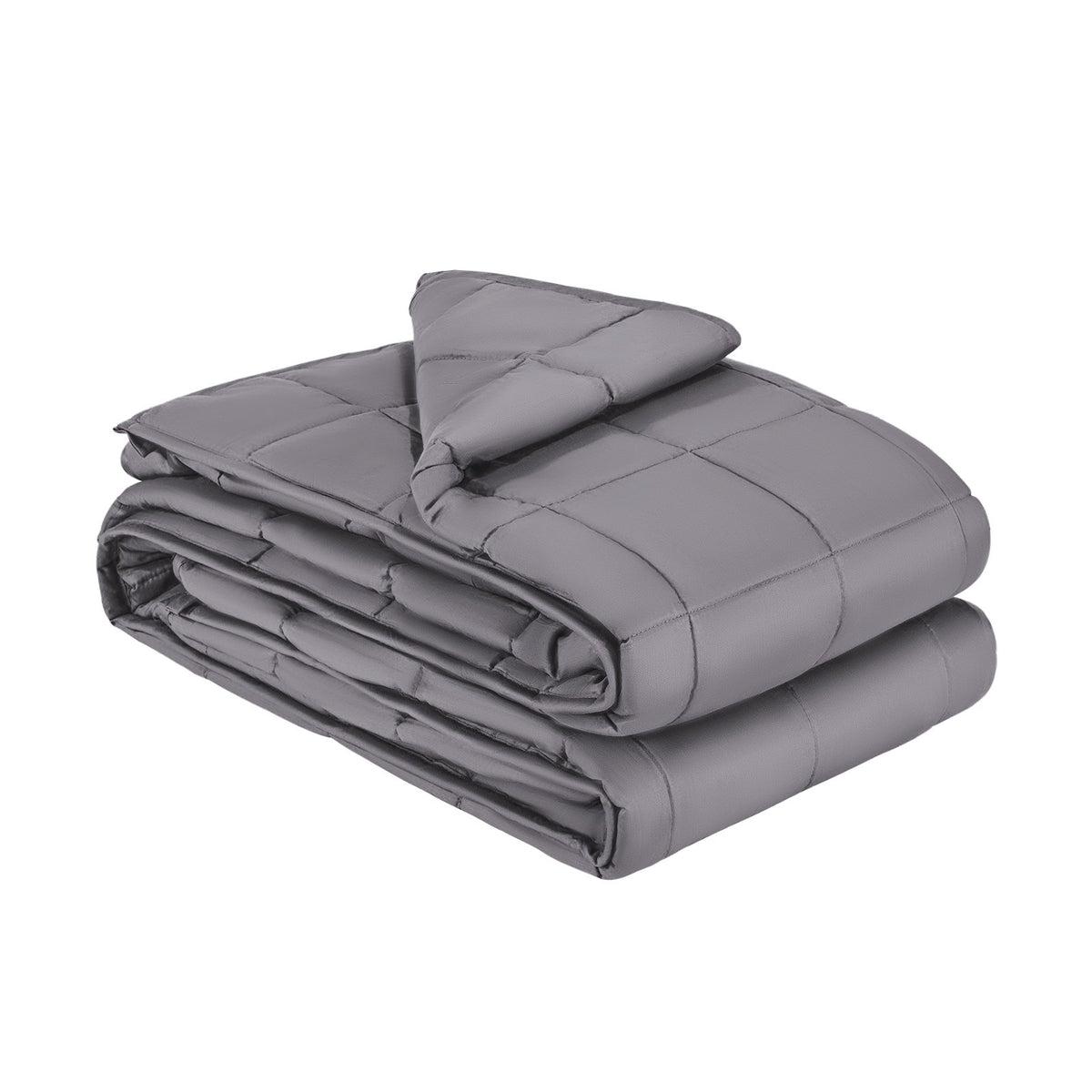 Folded grey 25 lb weighted blanket
