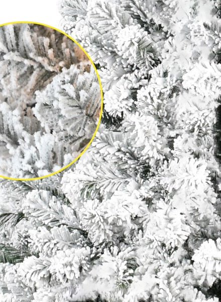 Close-up of snow flocked branches