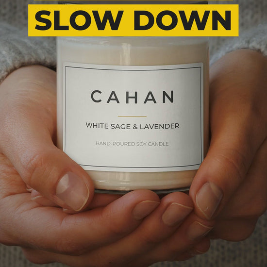 cahan scented soy candle 9 oz white sage lavender video
