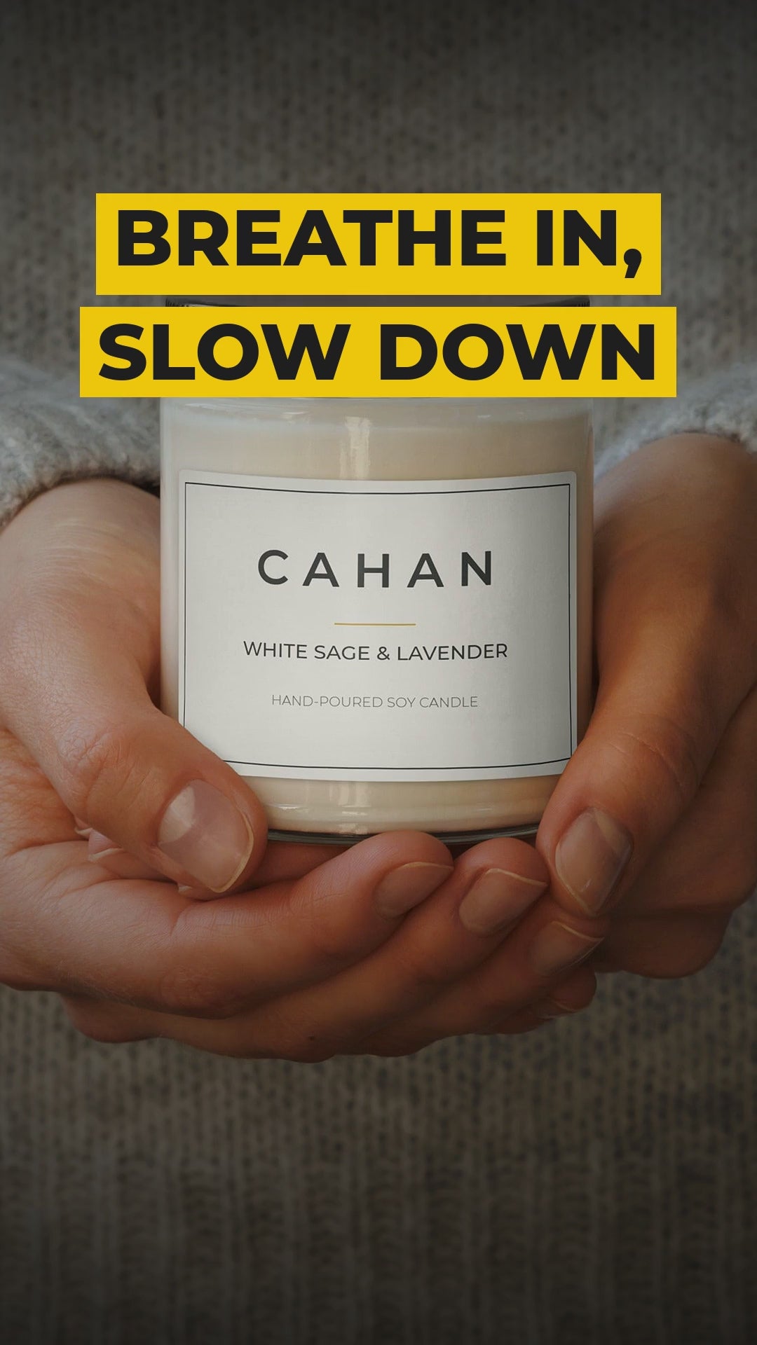 cahan scented soy candle 9 oz white sage lavender video