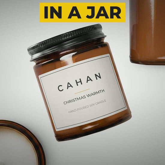 cahan amber jar soy candle 9 oz christmas warmth video