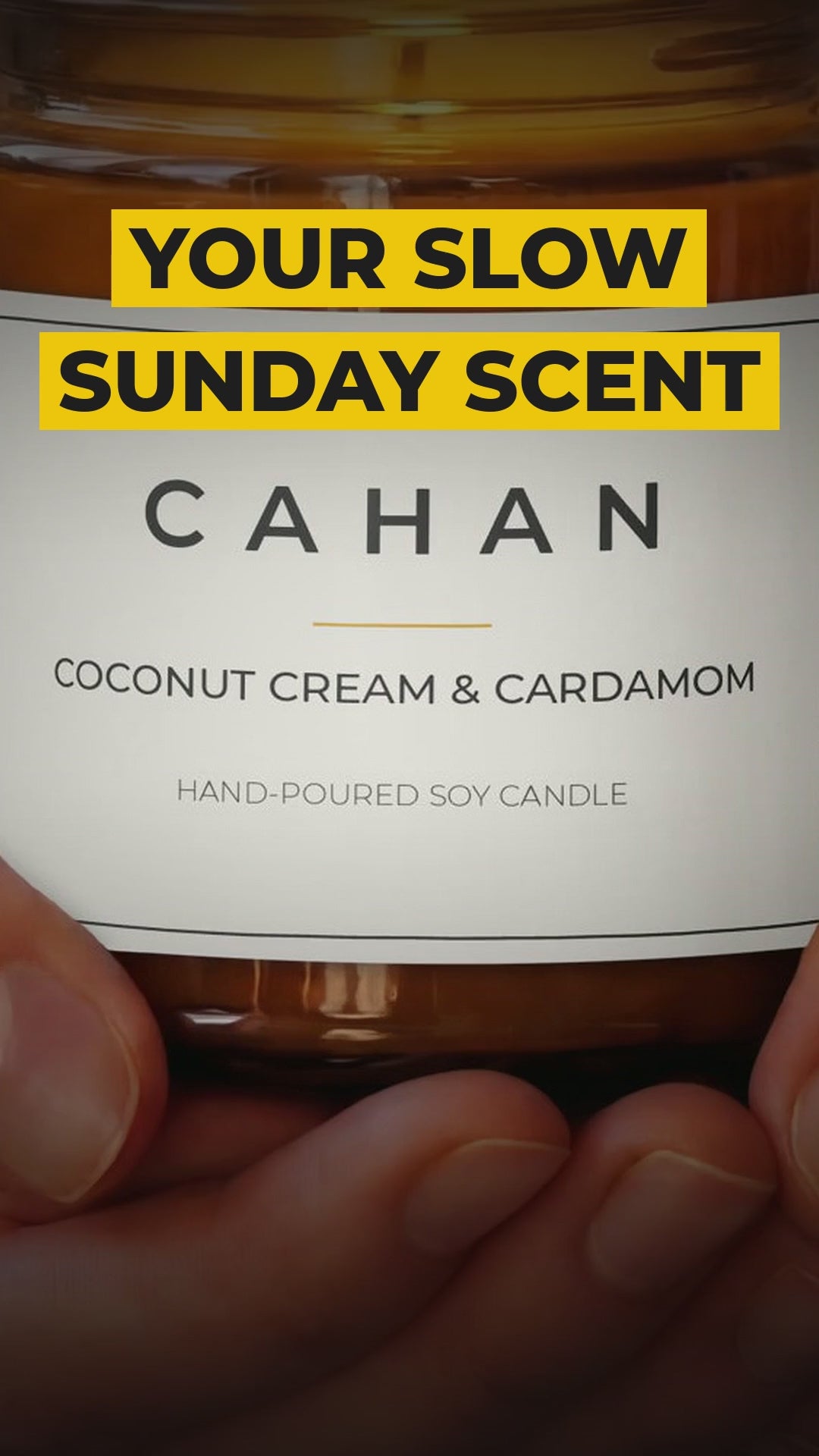 cahan amber jar soy candle 9 oz coconut cream cardamom video