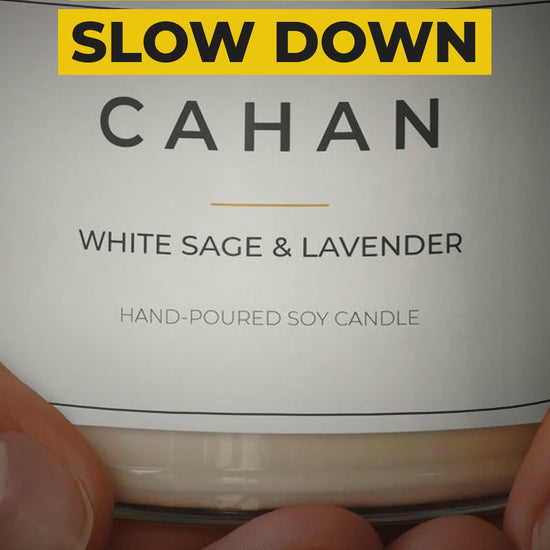 cahan scented soy candle 9 oz white sage lavender video