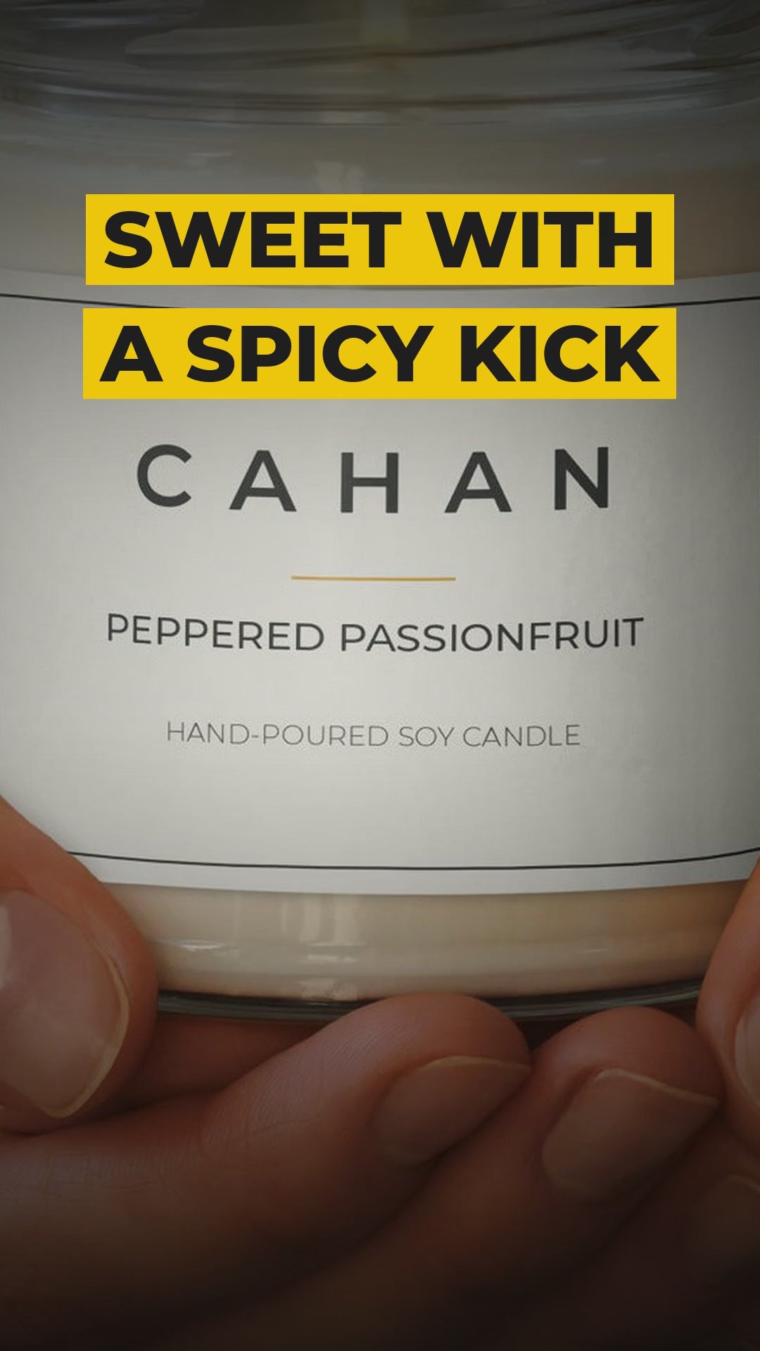 cahan scented soy candle 9 oz peppered passionfruit video