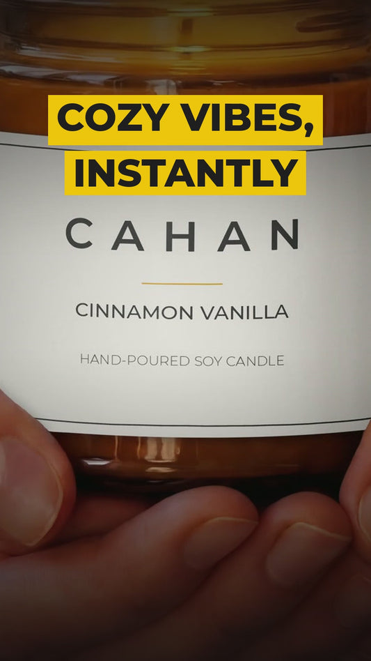 cahan amber jar soy candle 9 oz cinnamon vanilla video