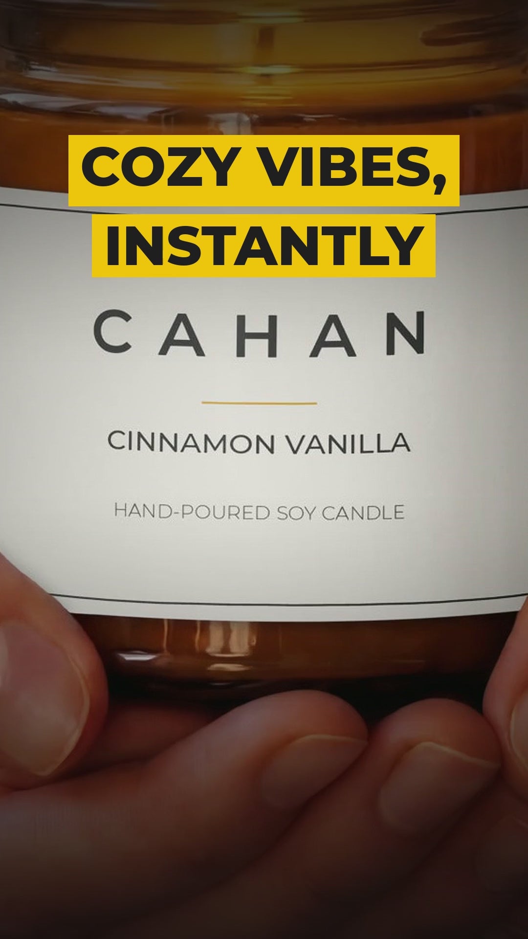cahan amber jar soy candle 9 oz cinnamon vanilla video