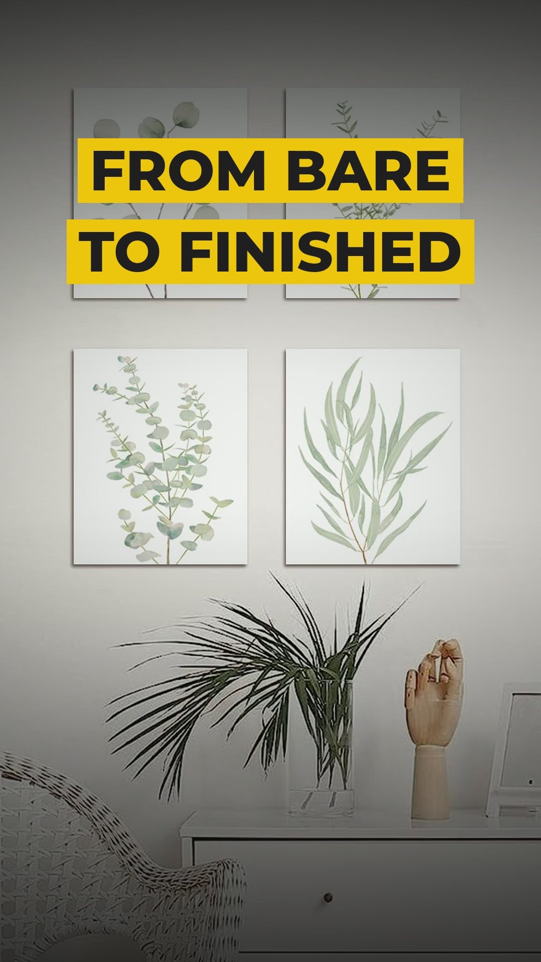 sage botanical canvas wall art set of 4 video