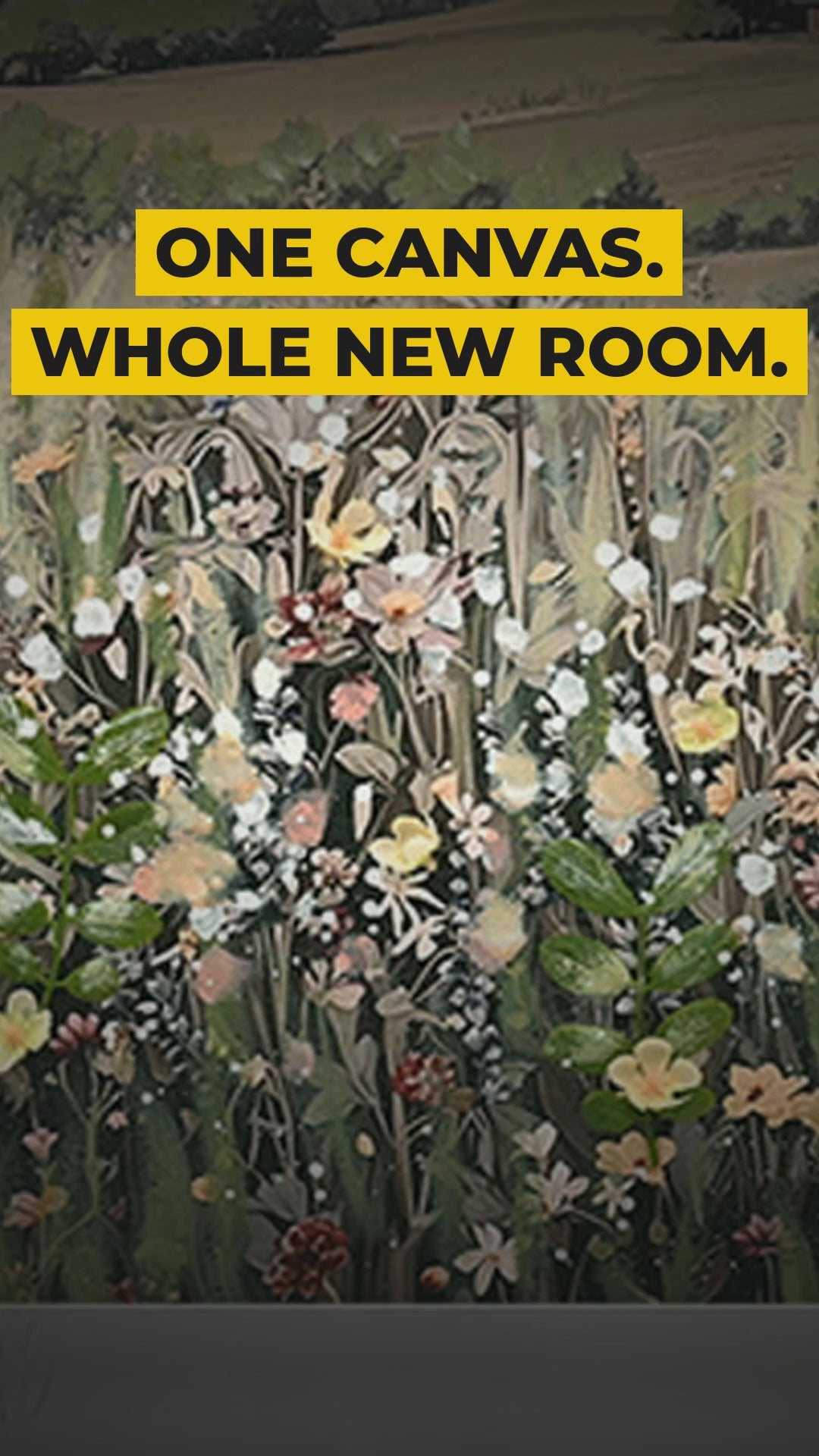 Vintage wildflower meadow canvas wall art – product video