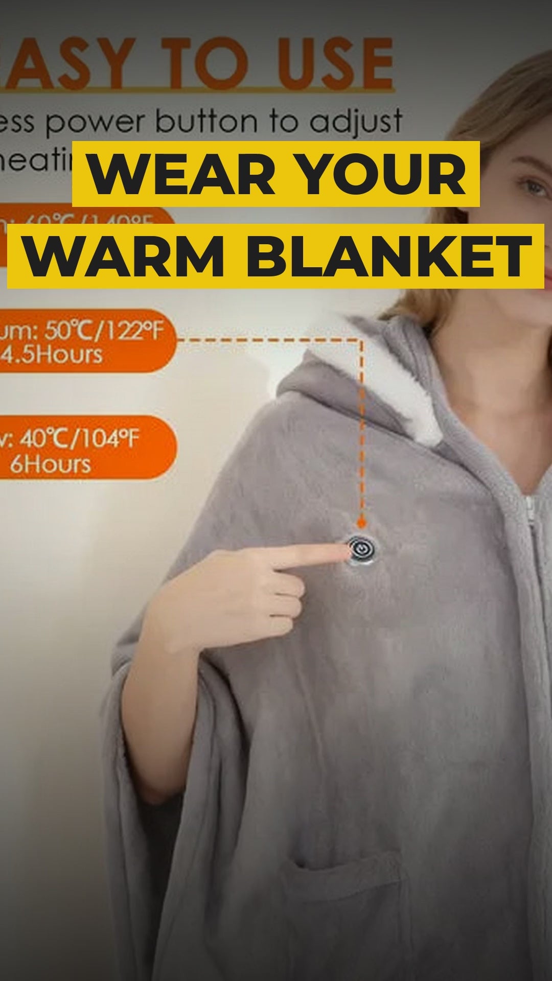 wearable heated hooded blanket flannel video