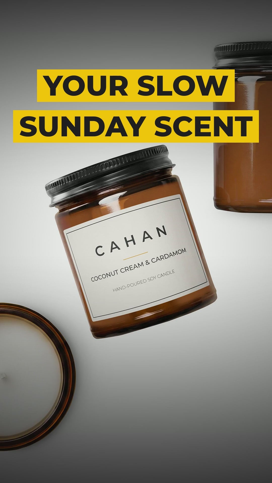 cahan amber jar soy candle 9 oz coconut cream cardamom video