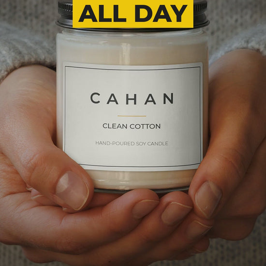 cahan scented soy candle 9 oz clean cotton video