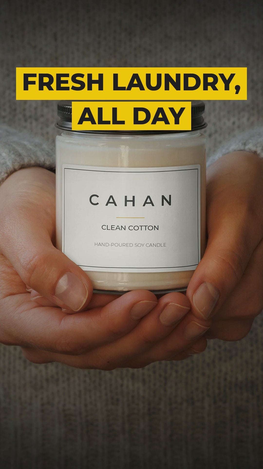 cahan scented soy candle 9 oz clean cotton video