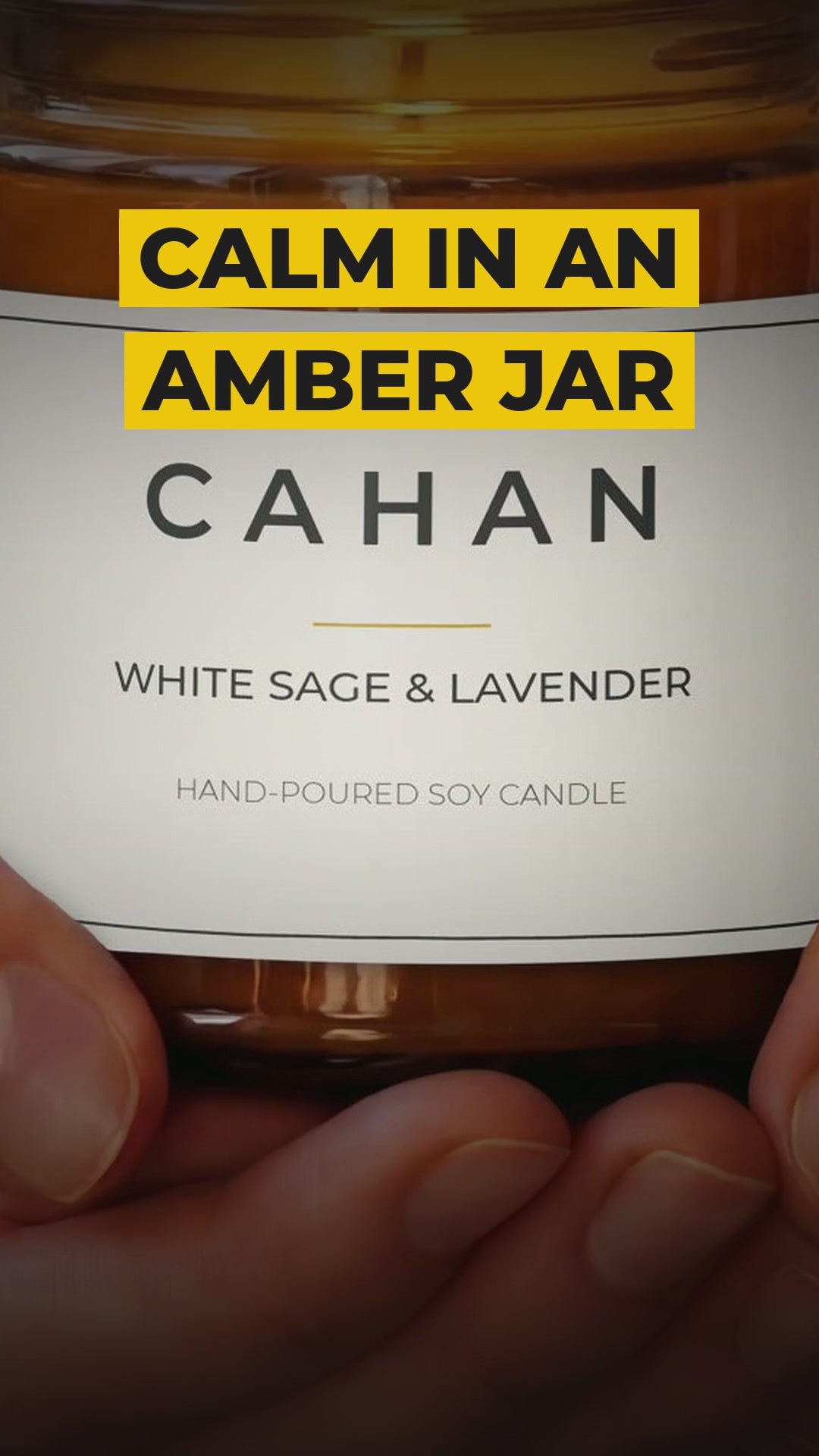 cahan amber jar soy candle 9 oz white sage lavender video