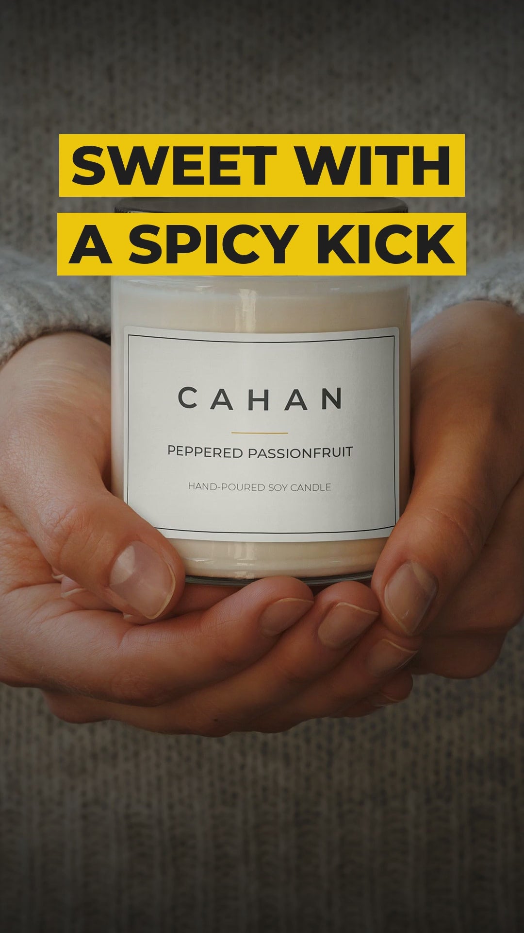 cahan scented soy candle 9 oz peppered passionfruit video