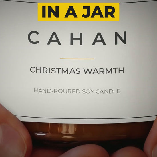 cahan amber jar soy candle 9 oz christmas warmth video