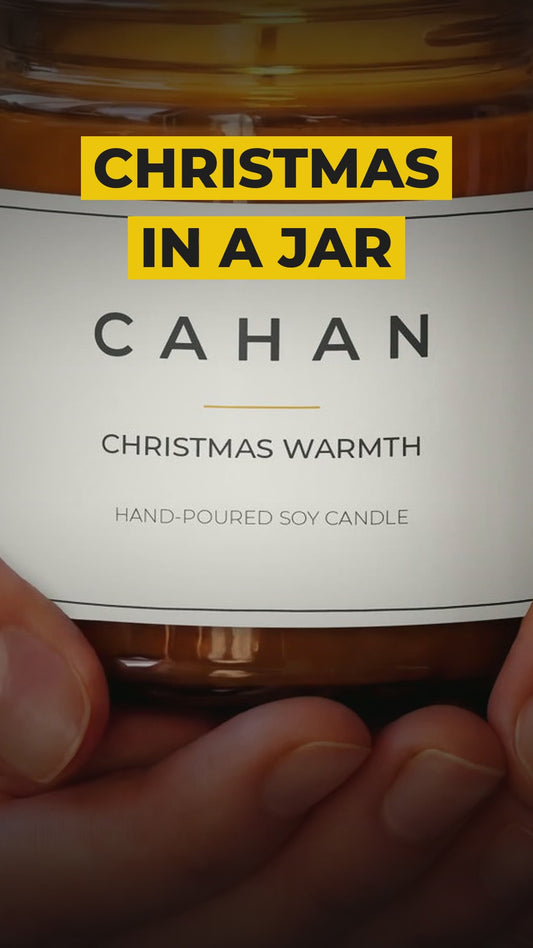 cahan amber jar soy candle 9 oz christmas warmth video