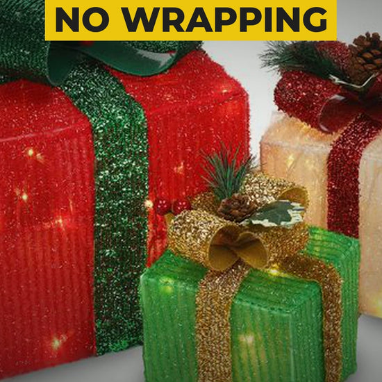 lighted christmas gift boxes set of 3 video