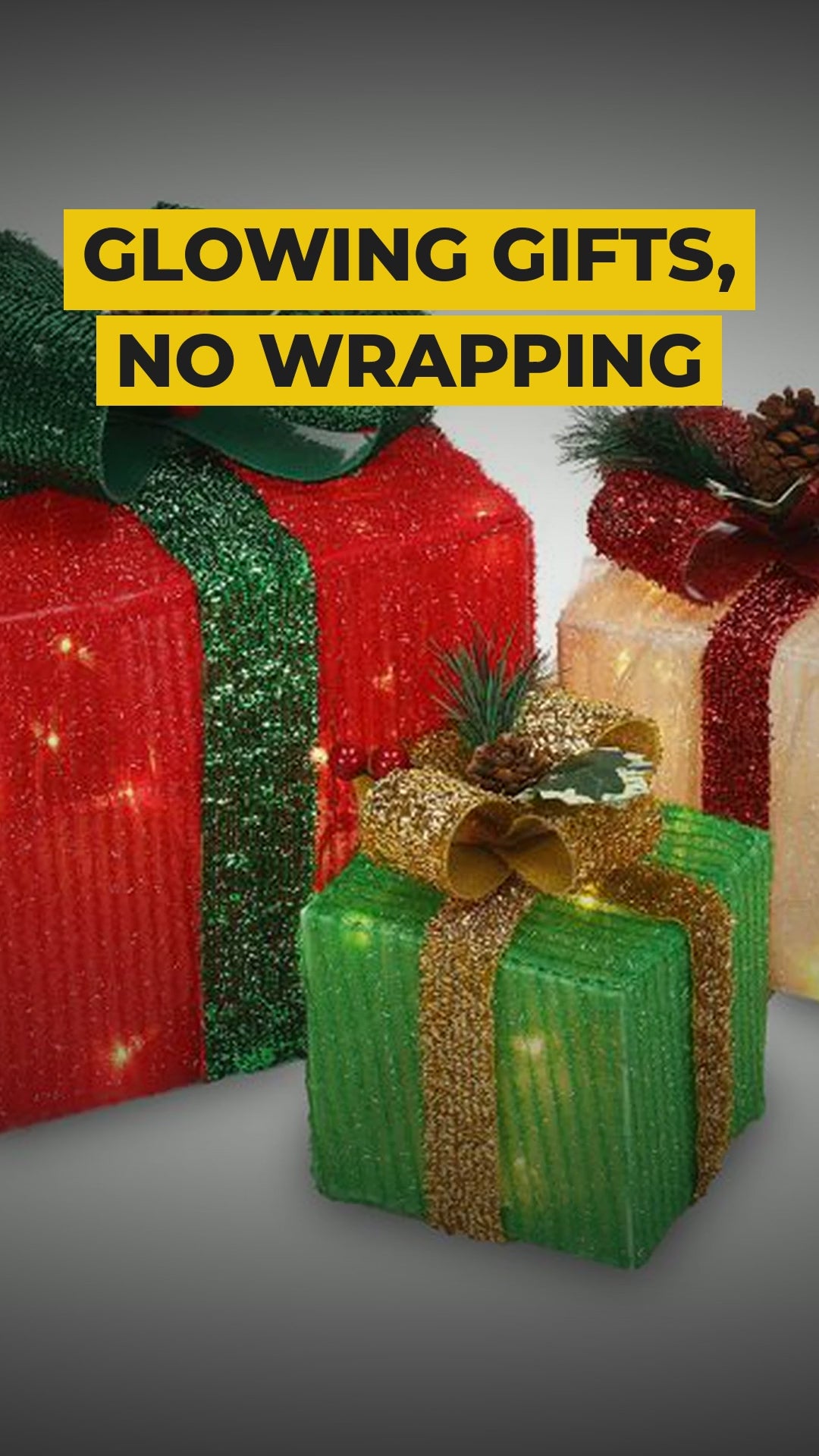 lighted christmas gift boxes set of 3 video