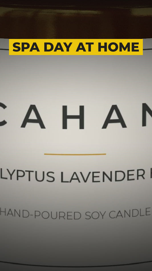 cahan amber jar soy candle 9 oz eucalyptus lavender herb video