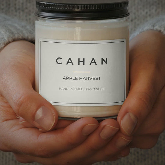 cahan scented soy candle 9 oz apple harvest video