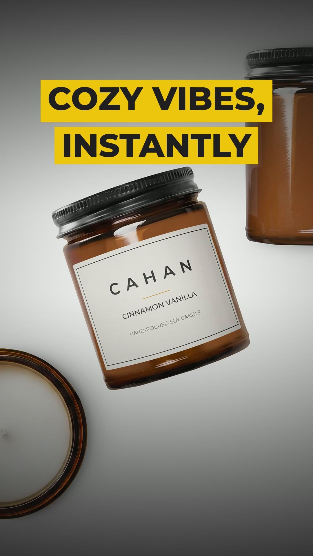 cahan amber jar soy candle 9 oz cinnamon vanilla video