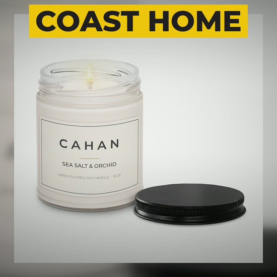 cahan scented soy candle 9 oz sea salt orchid video