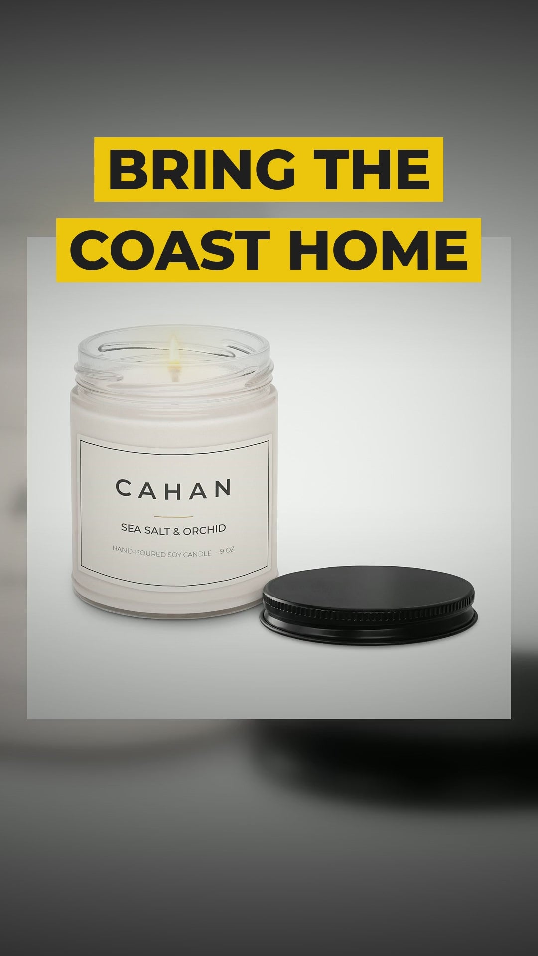 cahan scented soy candle 9 oz sea salt orchid video