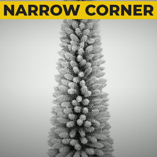 snow flocked pencil christmas tree 6ft video