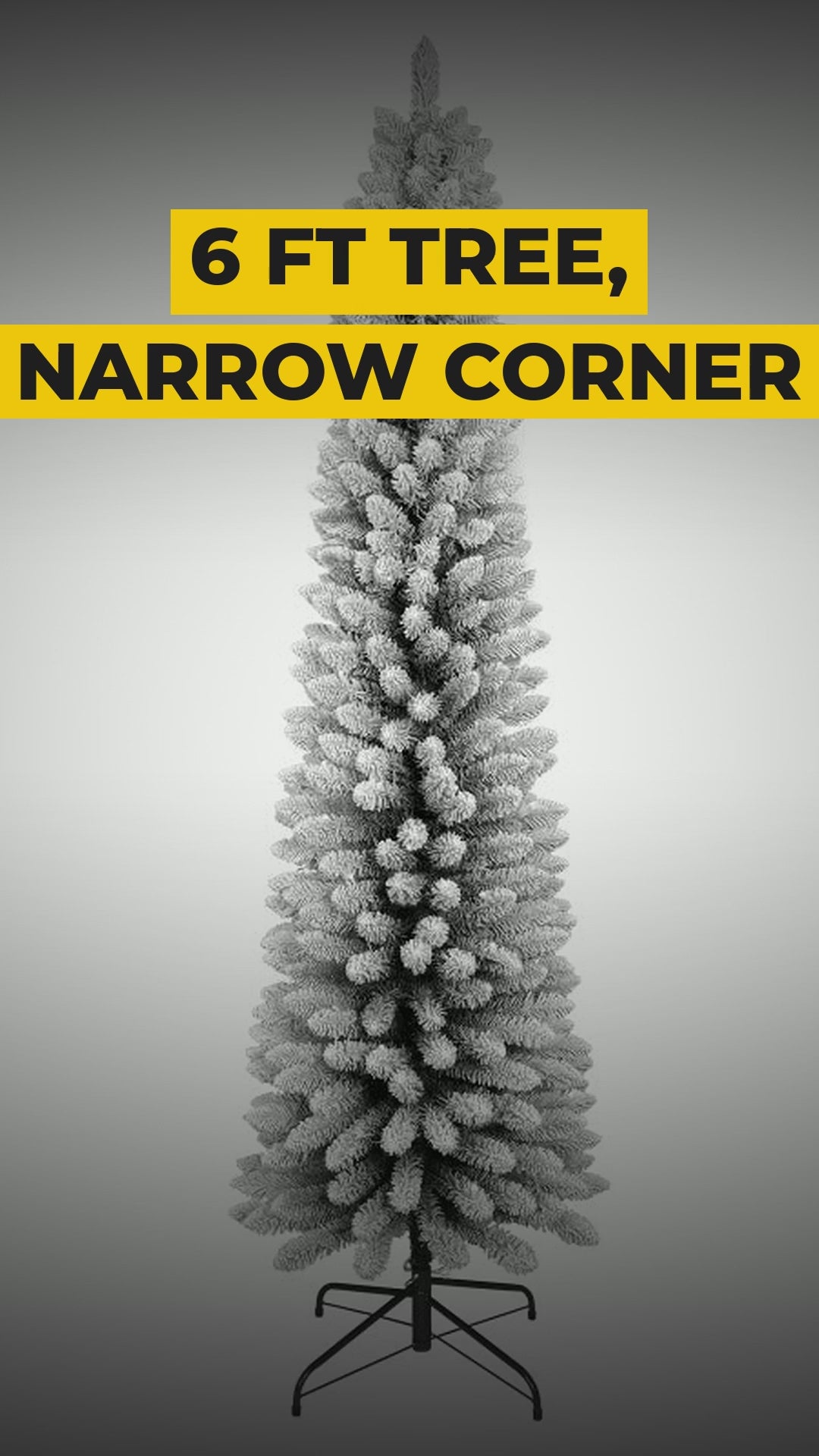 snow flocked pencil christmas tree 6ft video