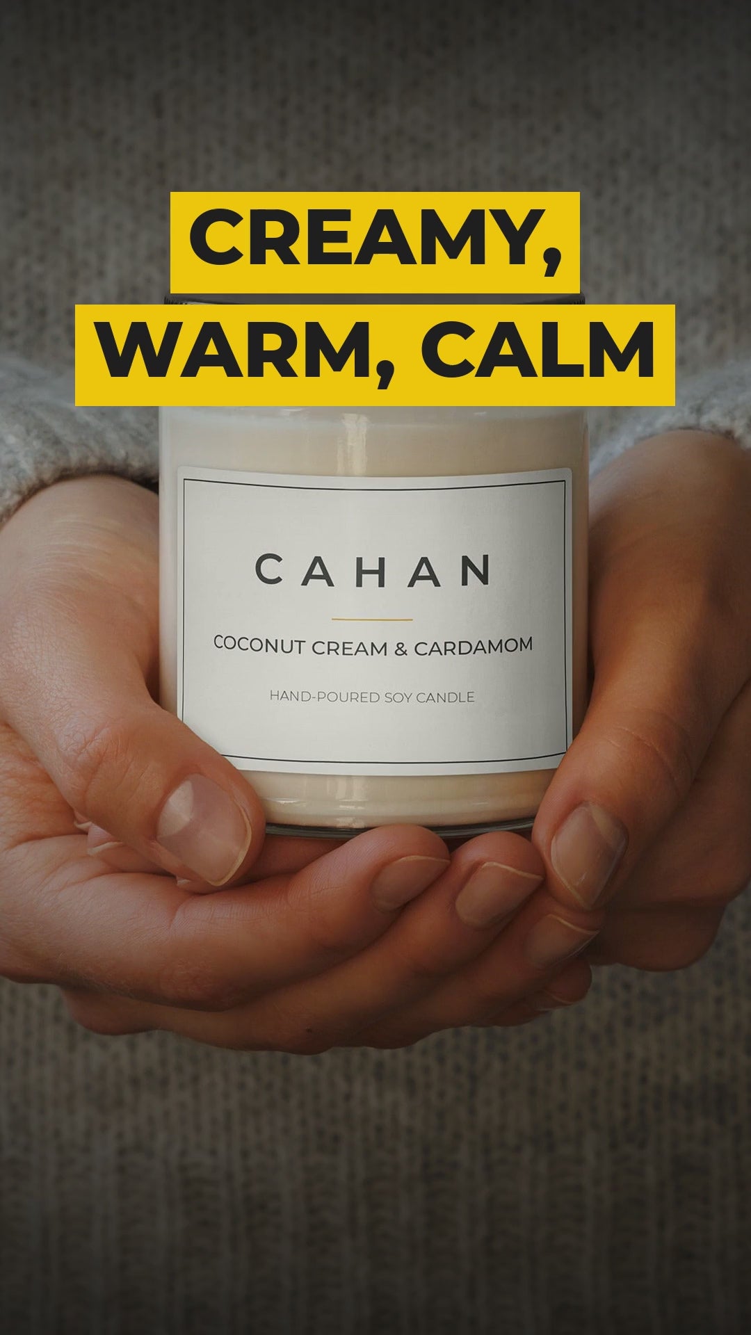 cahan scented soy candle 9 oz coconut cream cardamom video