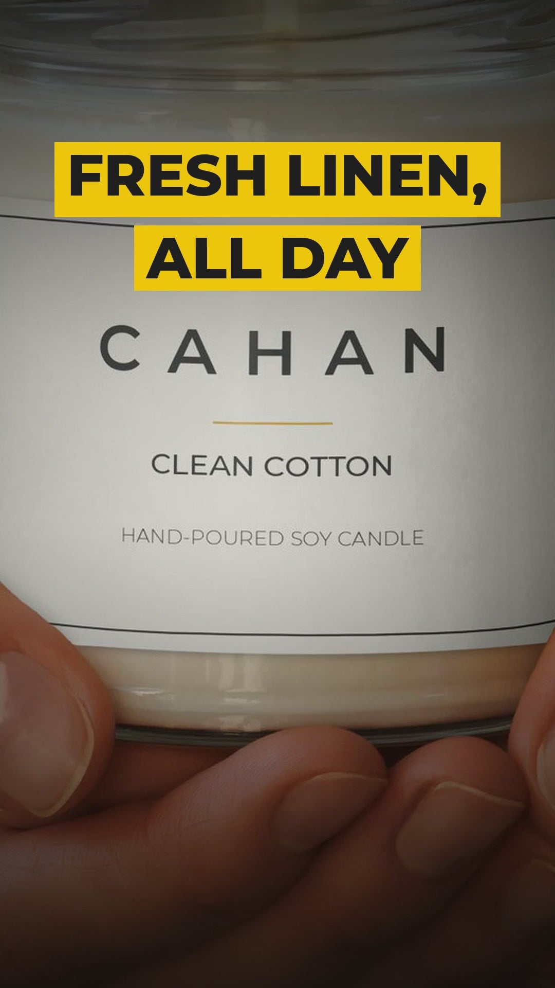 cahan scented soy candle 9 oz clean cotton video