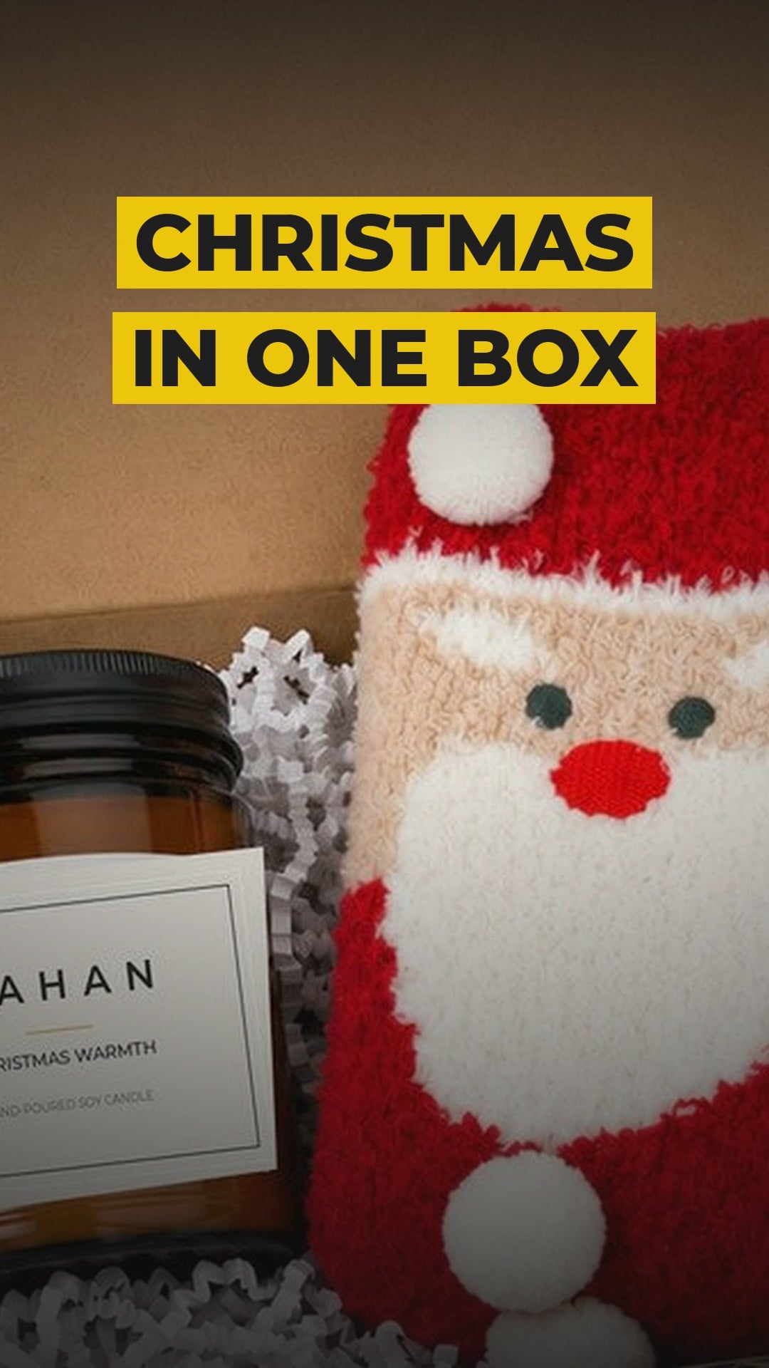 cahan christmas cozy gift box 9 oz soy candle fluffy santa socks video