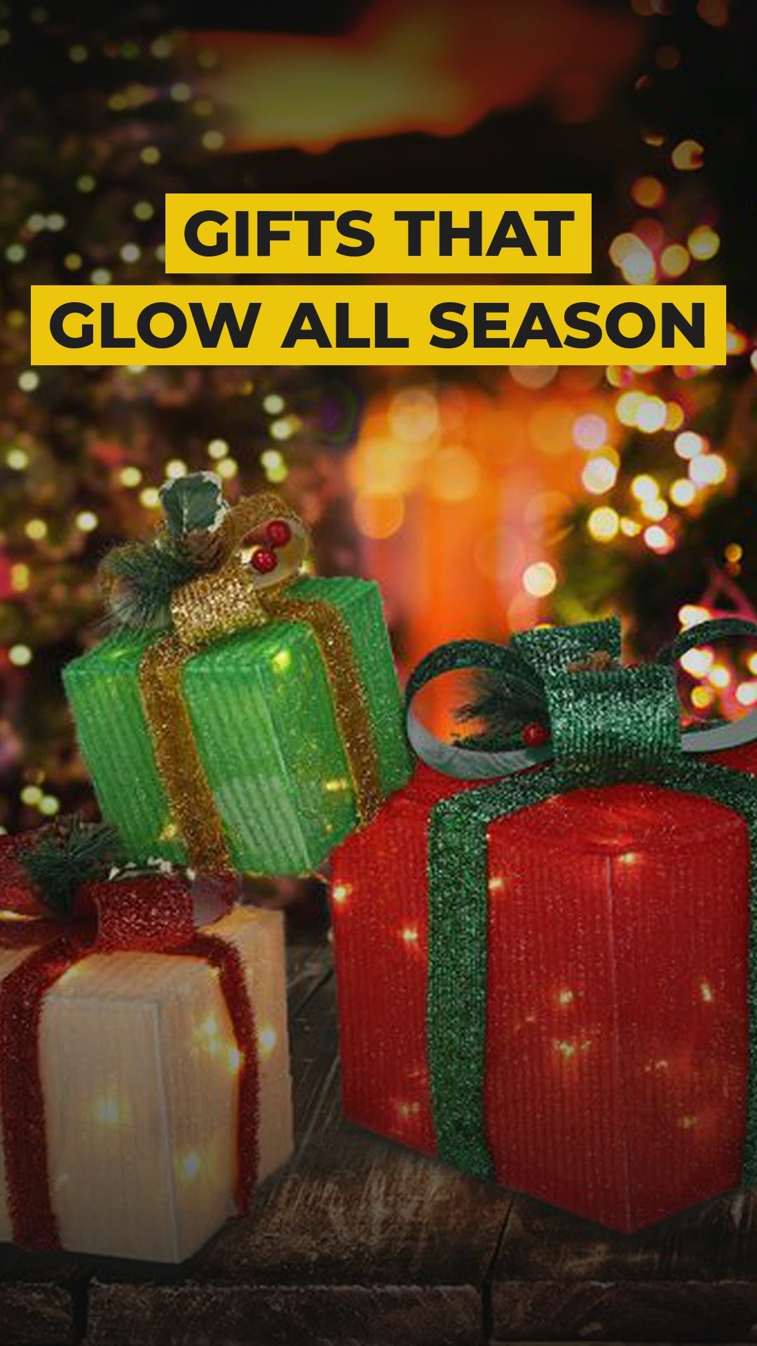 Lighted Christmas Gift Boxes – Set of 3, 60 Warm White LEDs video