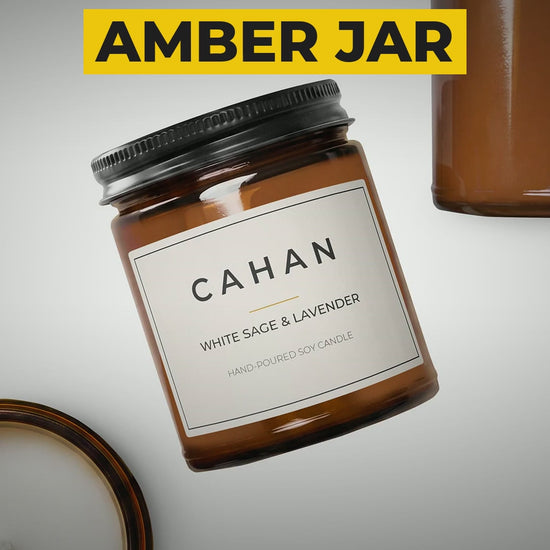 cahan amber jar soy candle 9 oz white sage lavender video