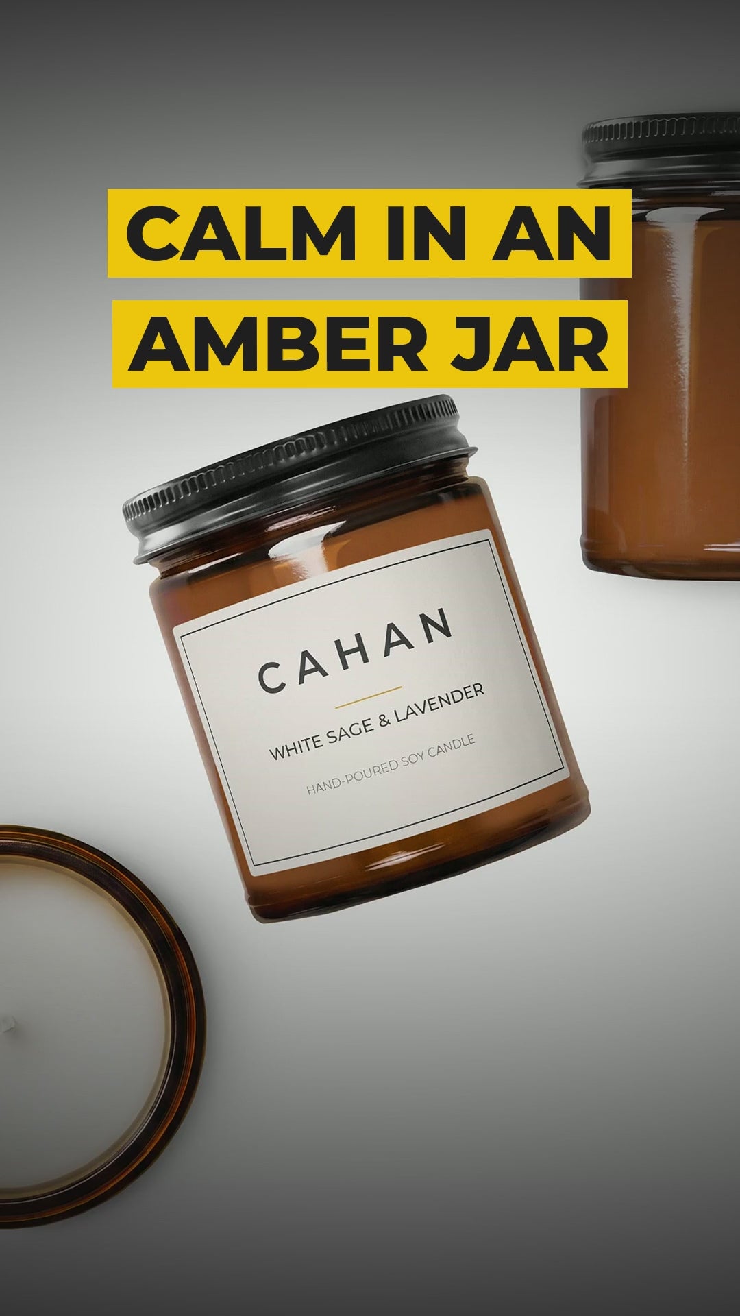 cahan amber jar soy candle 9 oz white sage lavender video