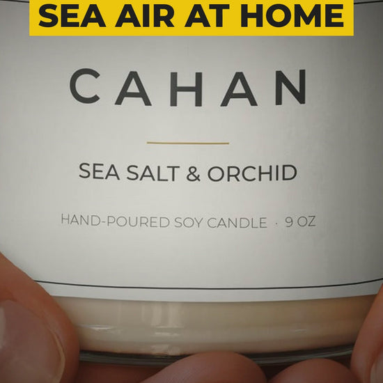 cahan scented soy candle 9 oz sea salt orchid video