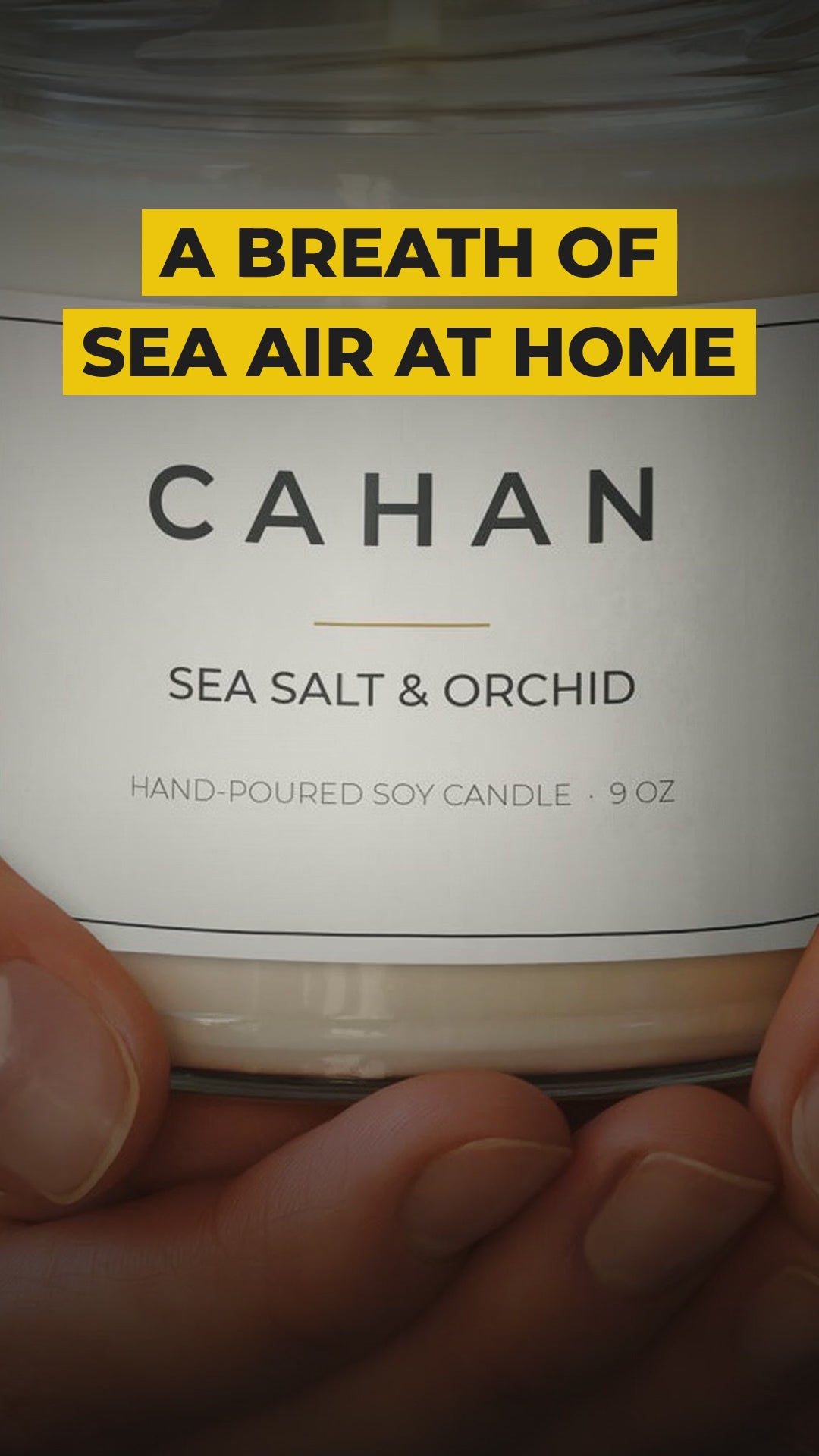 cahan scented soy candle 9 oz sea salt orchid video